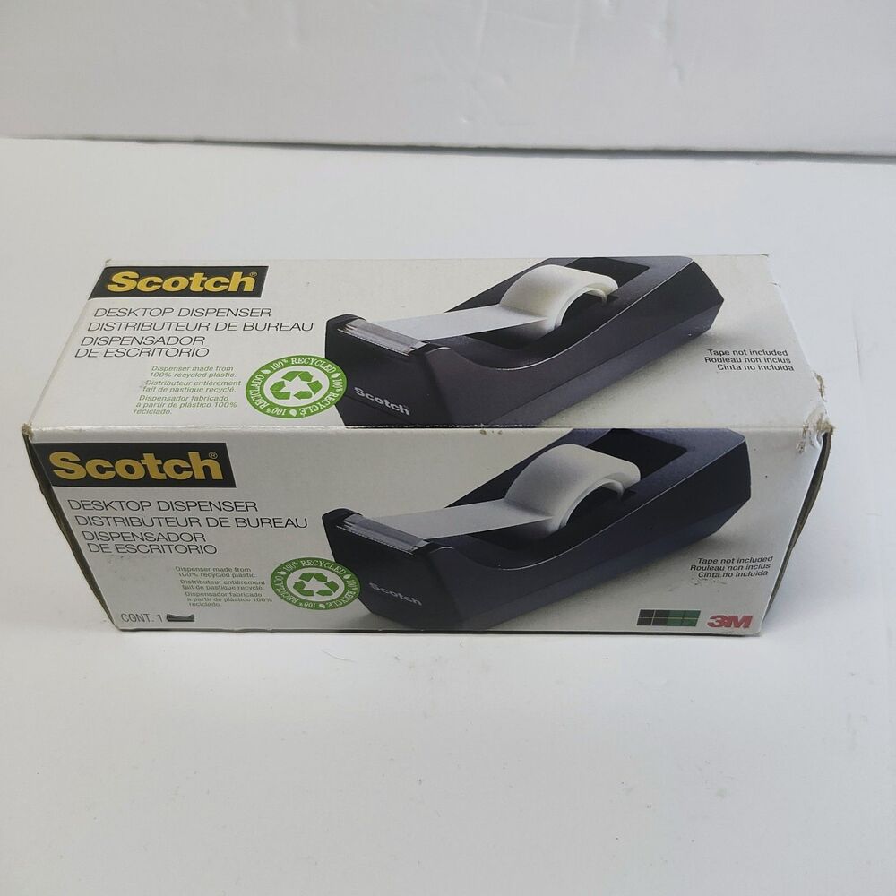 Scotch Classic Desktop Tape Dispenser, Weighted Non-Skid Base C-38 Black w/ Tape